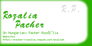 rozalia pacher business card